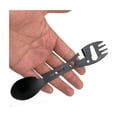 thumbnail image 3 of Sonducket Juego de cubiertos de acero inoxidable portátil de Metal, cuchara, tenedor de fruta, abridor, cuchara multifuncional para Picnics Kits de desorden para acampar plata, 3 of 6