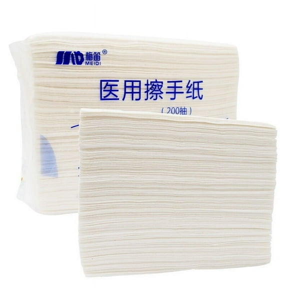 BERTDOMD 200pcs Disposable Guest Towels Soft White Napkins Absorbent Paper Hand Towel for Kitchen Parties Bathroom Restaurant Events White