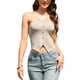 thumbnail image 1 of Top sin tirantes para mujeres, casual de verano, tejido, crop, color caqui claro, 1 of 6