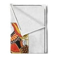 thumbnail image 2 of Queen Soft Flannel Fleece Blanket, Queen of Hearts Playing Card Casino Design Gambling Game Poker Blackjack, Cozy Plush for Indoor and Outdoor Use, 60" x 80", Vermilion Yellow White, by Ambesonne, 2 of 5