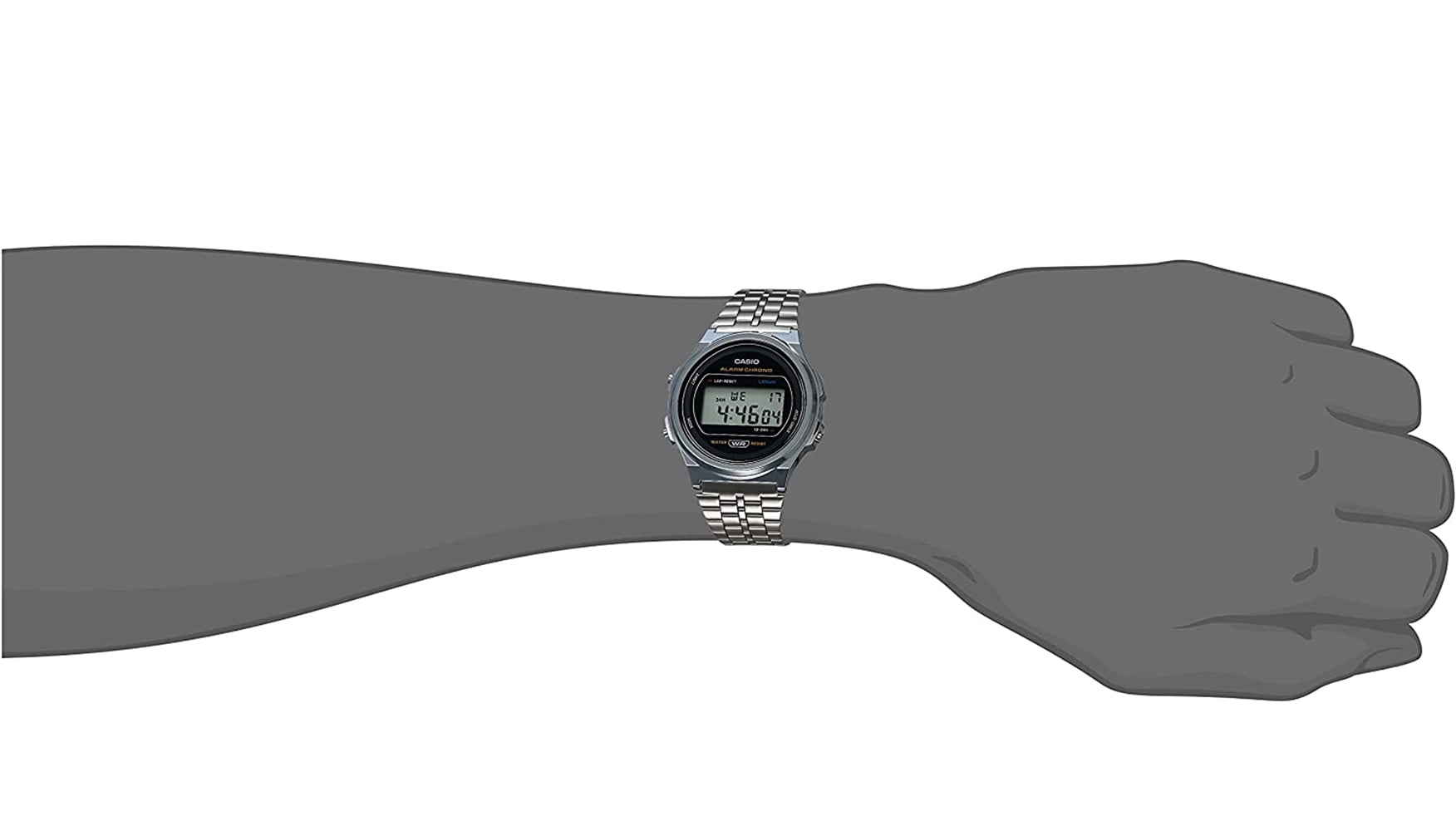 Casio Unisex Classic Digital Watch with Stainless Steel Bracelet A171WE-1A