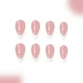 thumbnail image 6 of HHBEAUTY 24Pcs White French Tip Press on Nails, Medium Almond Fake Nails, Silver Glitter Glue on Nails Nude Full Cover Nails Press ons Glossy & Simple Acrylic Nails for Women, 6 of 7