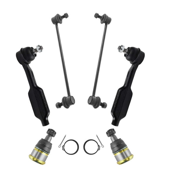 TRQ 6pc Steering Suspension Kit Ball Joints Outer Tie Rods Sway Bar End Links PSA32151