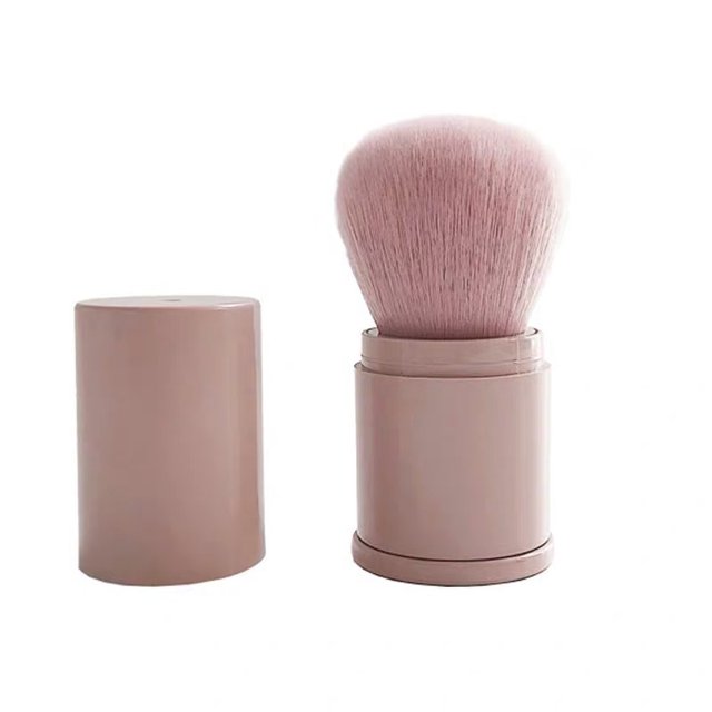 Retractable Foundation Makeup Brush, Travel Kabuki Makeup Brush Portable Liquid Foundation Brush With Cover Perfect For Blending Liquid, Cream Or
