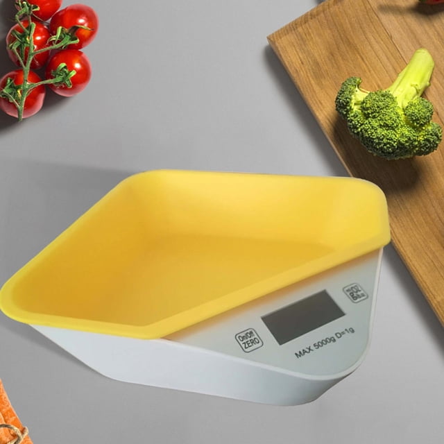 Báscula de comida para mascotas Yinane Tazón 5 kg 1G digital Amarillo blanco