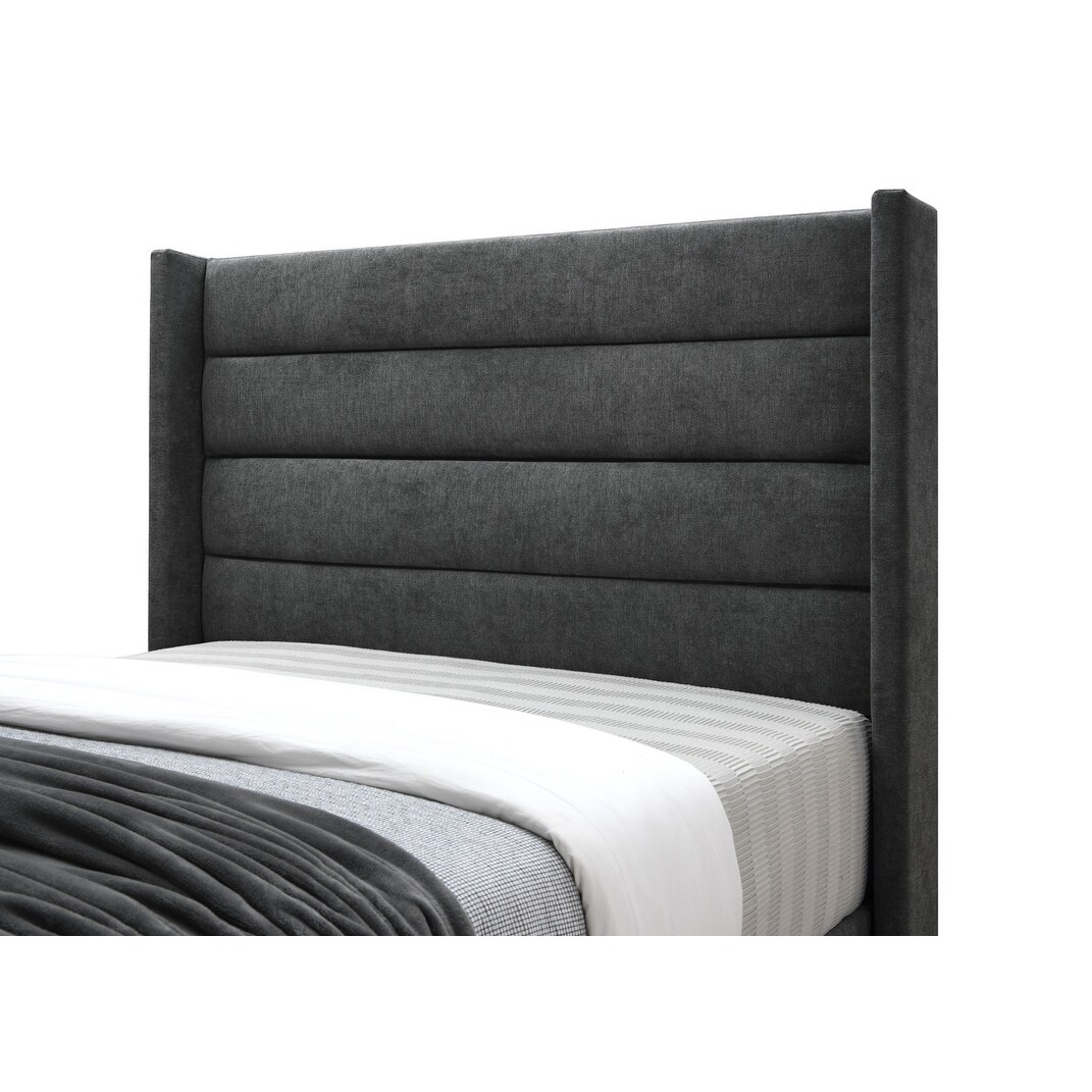 DG Casa George Upholstered Wingback Platform Bed Charcoal King Transitional - image 5 of 5