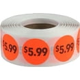 thumbnail image 1 of Autocollants de Prix Fluorescents Rouges $5.99 0.75 Pouces Rond Lot de 500, 1 of 1