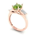 thumbnail image 2 of 2.5 ctw 3 Stone Anniversary Ring for Women | Oval Cut Natural Peridot | Hyperallergenic Solid 18K Rose Gold, 2 of 5