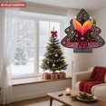 thumbnail image 3 of Stylized Metal Hanging Christmas Tree Wind Spinner - Heart Design with Orange & Pink Stars White Circles Perfect for Garden Decor, 3 of 7