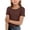 Coffee -BG34, variant on Dwellite Short Sleeve Shirts for Girls Crewneck T-Shirts Summer Tops Basic Tees 3-14 Years Purple 140