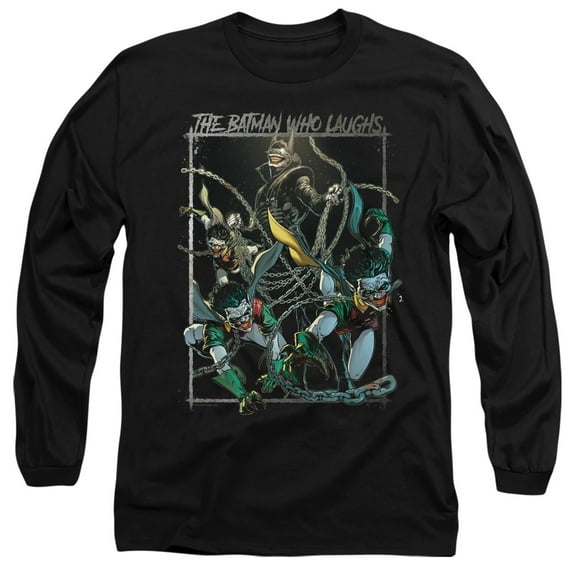 Batman Batman Who Laughs Long Sleeve Adult 18/1 T-Shirt Black
