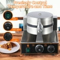 thumbnail image 3 of Commercial Waffle Cone Maker 1200W 110V Stainless Steel Electric Ice Cream Cone Maker Machine with 8.3” Non-stick Baking Tray, Temperature & Time Control for Restaurant, Coffee Shop, 3 of 8