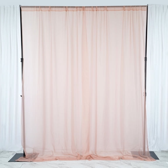 BalsaCircle 10 feet x 10 feet Sheer Voile Backdrop Drapes Curtains 2 Panels 5x10 feet Wedding Party Dusty Rose