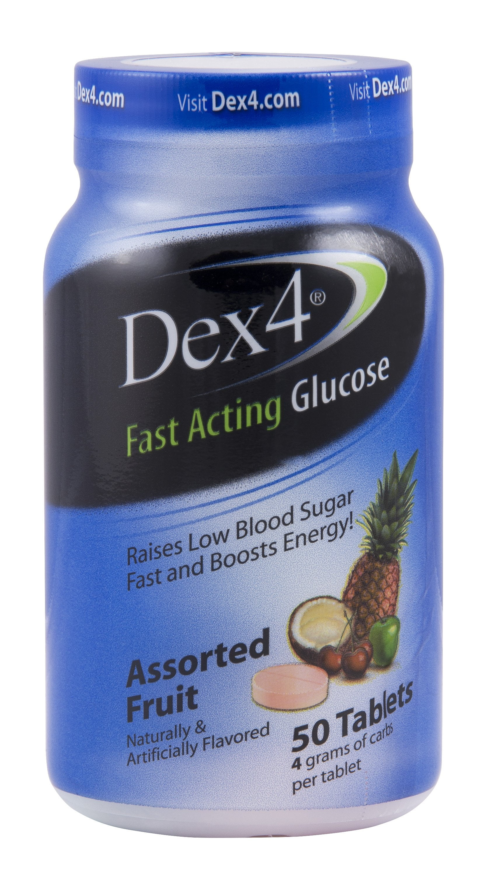 Dex4 Glucose Tablets, Assorted Fruit, 50 Ct