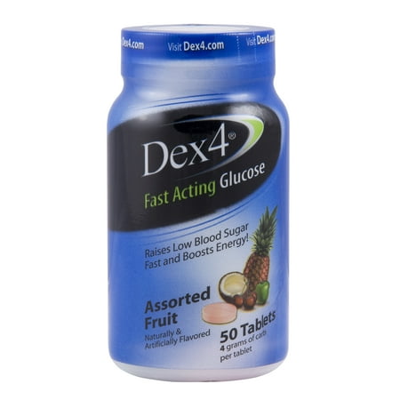 Dex4 Glucose Tablets, Assorted Fruit, 50 Ct