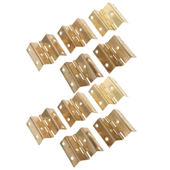 Healifty 10Pcs Four Fold Cabinet Door Hinges Metal Folding Hinges with 180 Degree Opening for Furniture