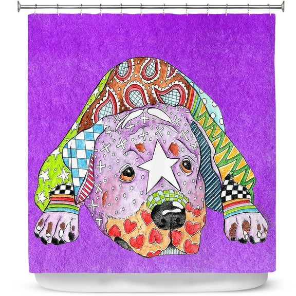 Shower Curtains 70" x 84" from DiaNoche Designs by Marley Ungaro - Rottweiller Dog Purple
