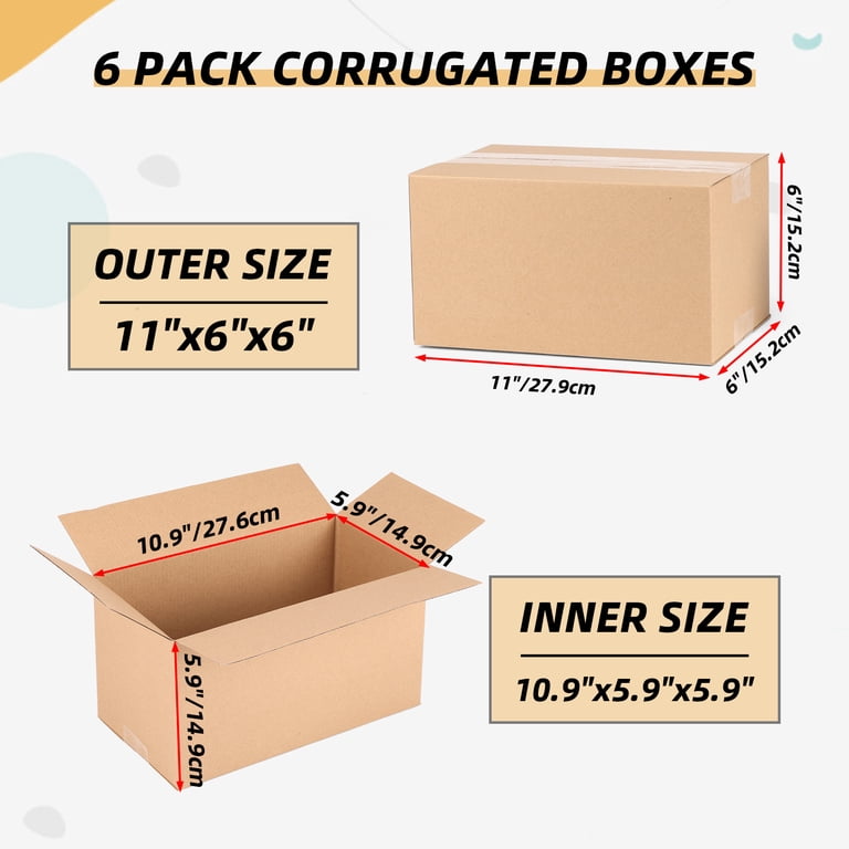 Shipping Box 25 Pack Small Es 9x6x3 Inches | Corrugated Cardboard ...