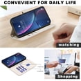 thumbnail image 6 of Wallet Case for iPhone XR with Wrist Strap & Shoulder Strap, Multiple Card Slots Folio Purse PU Leather Stand Full Body Protection Phone Case Cover for iPhone XR, Beige, 6 of 12