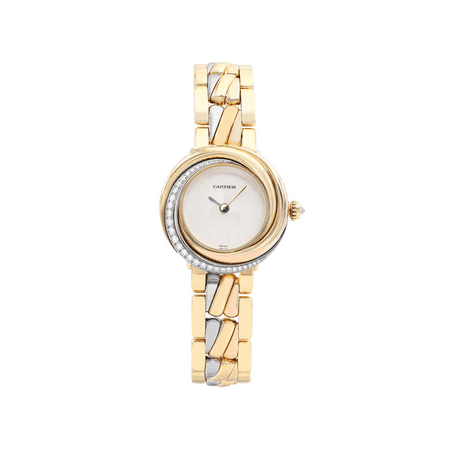Cartier Must De Trinity 18k Gold Diamond White Dial Quartz Ladies Watch 2357