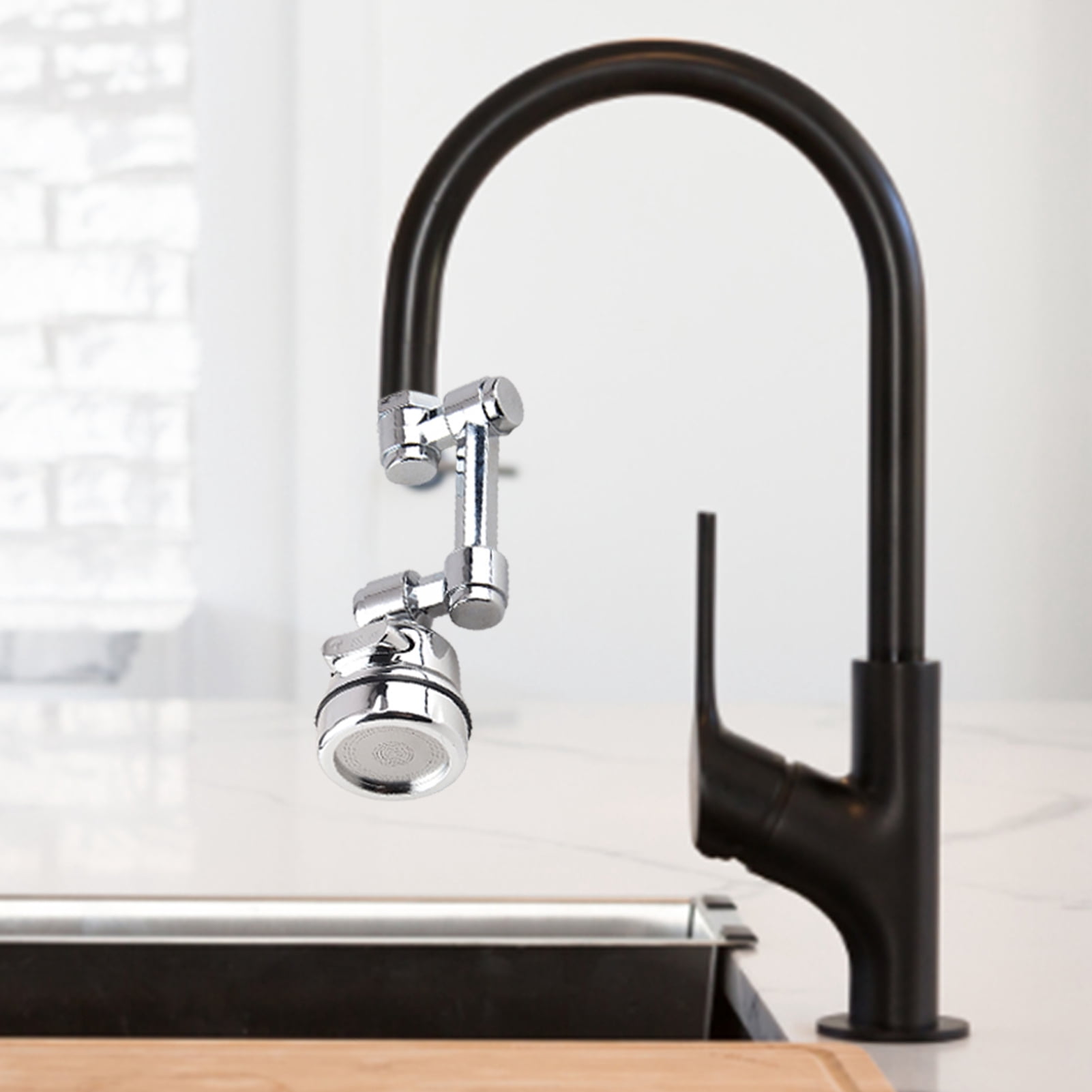 Universal 1080 Degree Rotation Extender Faucet Aerator ABS Splash Filter Kitchen Washbasin Faucets Bubbler Nozzle Robotic Arm ,Water Saving