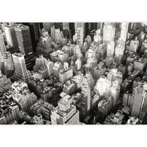 wall26 - Black and White Urban Landscape of New York City - Removable Wall Mural | Self-Adhesive Large Wallpaper - 66x96 inches
