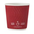 thumbnail image 1 of Gobelets à café à double paroi en papier, 4oz, Rouge, total de 100 gobelets, 1 of 1