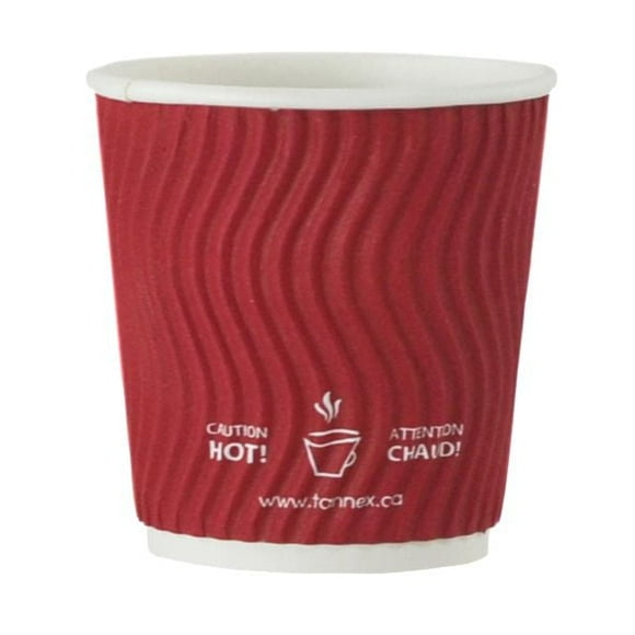 Double Wall Cup, 4oz, Red, 100 Pack
