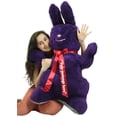 thumbnail image 2 of Personalized Giant Stuffed Purple Bunny 42 Inch Soft American Made Plush Rabbit Made in USA America, 2 of 5