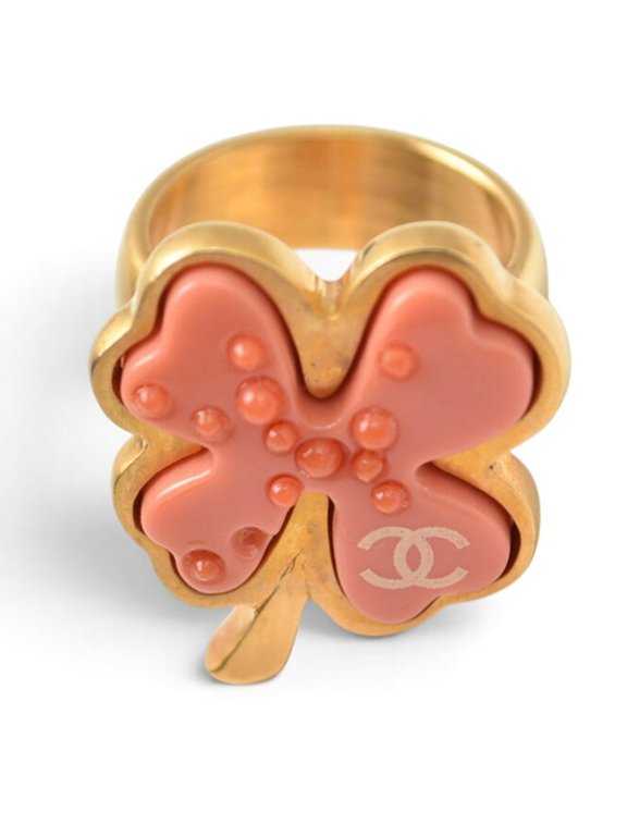 Pre-Owned Chanel ring, CHANEL Coco Mark flower motif, pink gold, size 12.5