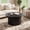 Black oak, variant on 31.5" Round Fluted Coffee Table, Mid-Century Modern Drum Side Table with Wood Slats for Living Room Office, Walnut/Natural/Black