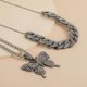 thumbnail image 4 of Colgante de mariposa en capas de moda Micro Zircon brillante Rhinestone Charm, 4 of 4