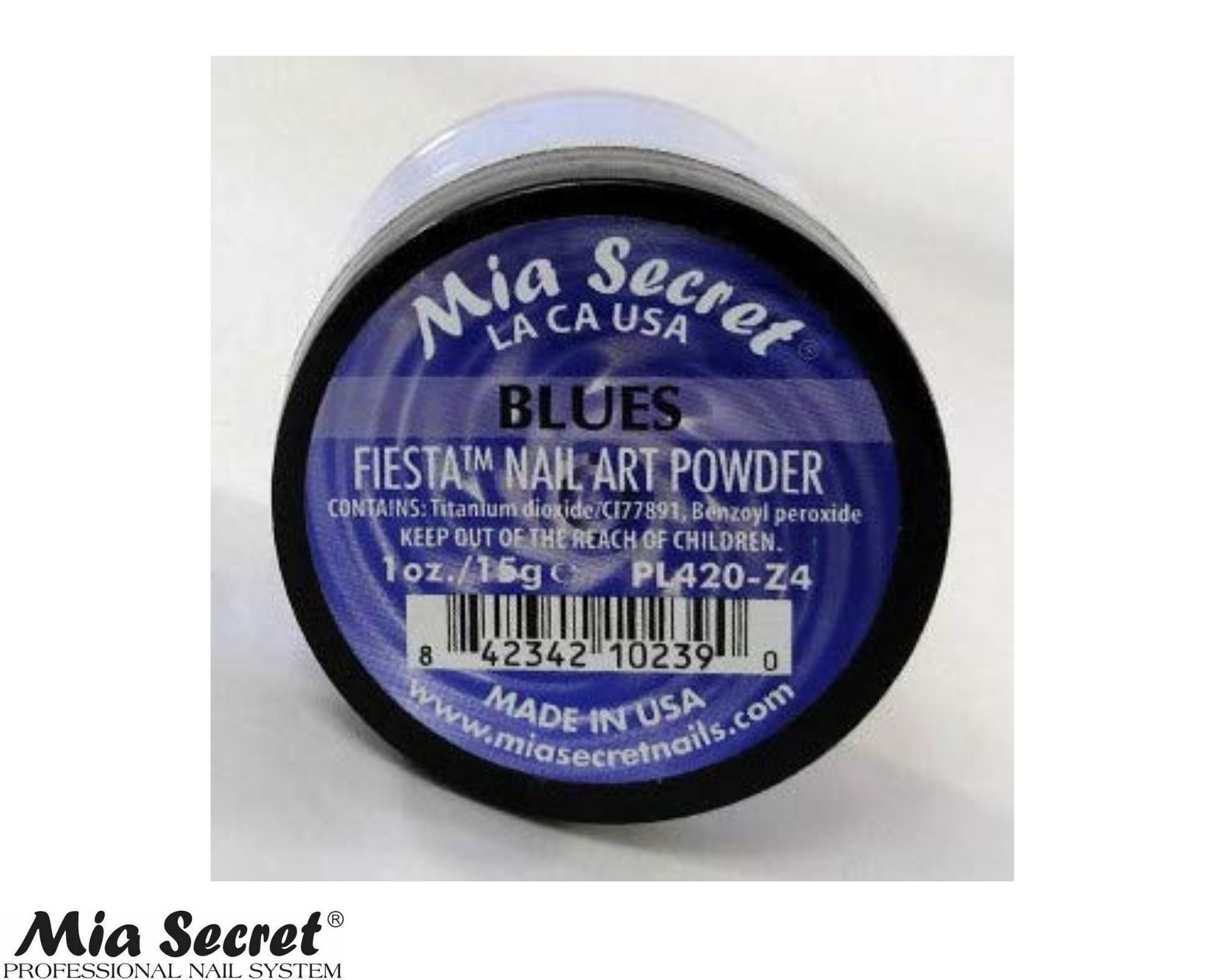 Mia Secret - Fruity Nail Art Powder - Black & Fiesta Nail Art Powder - Blues (1 oz. each) - Combo