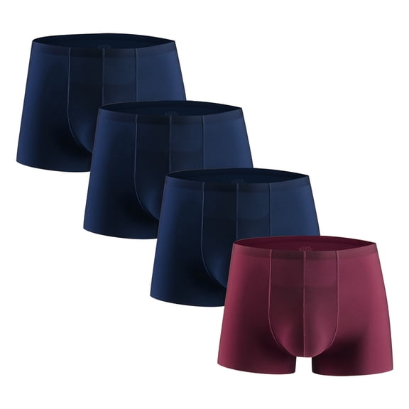 Cavosen Men's Stretch Underwear Breathable Seamless Plus Size Elastic Waist Trunks oft Casual Briefs 4Pack