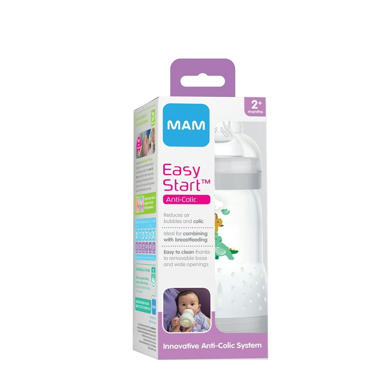 MAM Easy Start Anti-Colic Bottle 9 oz (3-Count), Baby Essentials, Medium  Flow Bottles with Silicone Nipple, Baby Bottles for Baby Boy, Blue 3 Count  (Pack of 1) Boy 