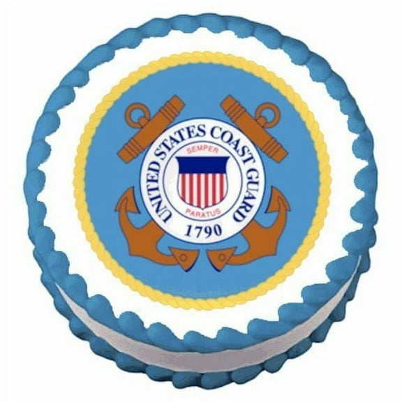 Whimsical Practicality's Coast Guard Emblem Edible Icing Image Cake Topper-8 inch Round or Larger