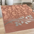 thumbnail image 1 of Floral Decorative Rug, Romantic Royal Leaf Pattern Yellow Colored Blossoming Branch Leaves Art, Quality Carpet for Bedroom Dorm and Living Room, 6 Sizes, Pale Redwood, by Ambesonne, 1 of 4