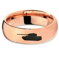 thumbnail image 2 of Tungsten Battlefield Military Tank Band Ring 7mm Men Women Comfort Fit 18k Rose Gold Dome Polished, 2 of 4