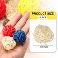 thumbnail image 2 of Uxcell 12 Pcs Wicker Rattan Balls 1.2 Inch Rattan Decorative Balls Vase Fillers for Wedding Party Centerpiece Bowls Home Decoration, Beige, 2 of 5