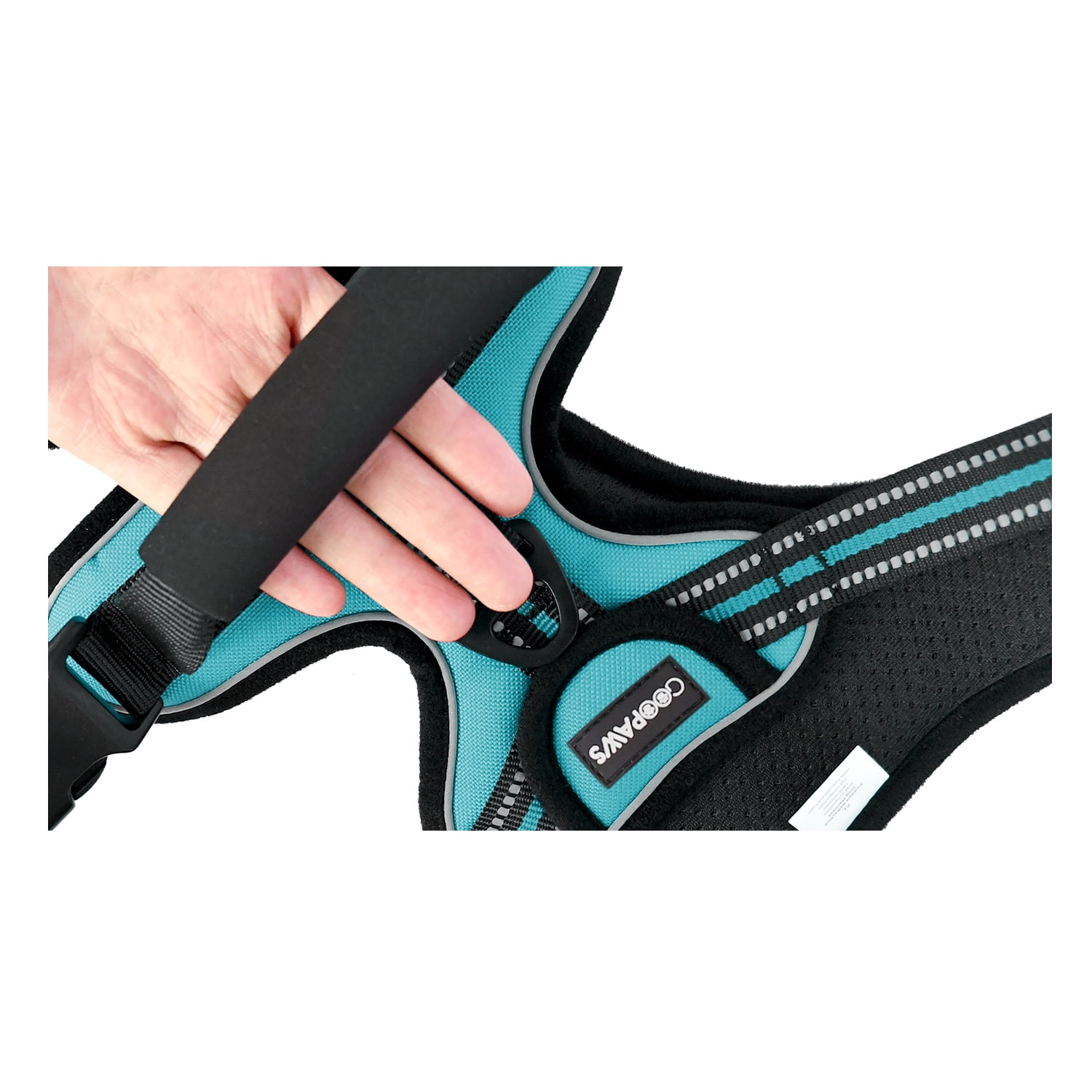 GOOPAWS Padded Reflective Dog Harness, Easy Control Lightweight Dog Harness, Adjustable Outdoor Pet Harness for Small Medium Large Dogs