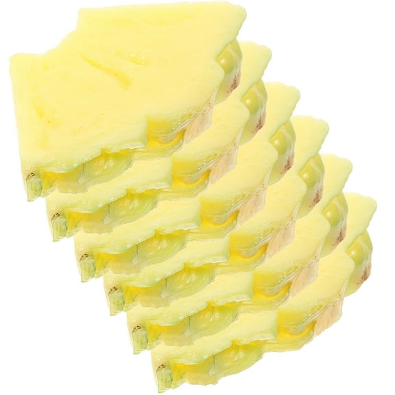 HOMEMAXS 6 Pcs Simulation Fruits Slices Cubes Yellow Artificial Grapes Green