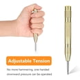 thumbnail image 5 of Professional Automatic Center Punch, Heavy Duty High Speed Steel Spring Loaded Adjustable Impact Strength for Multi-Material Usage, Brass Body Chrome Plated Tip (Gold, 2PCS), 5 of 5