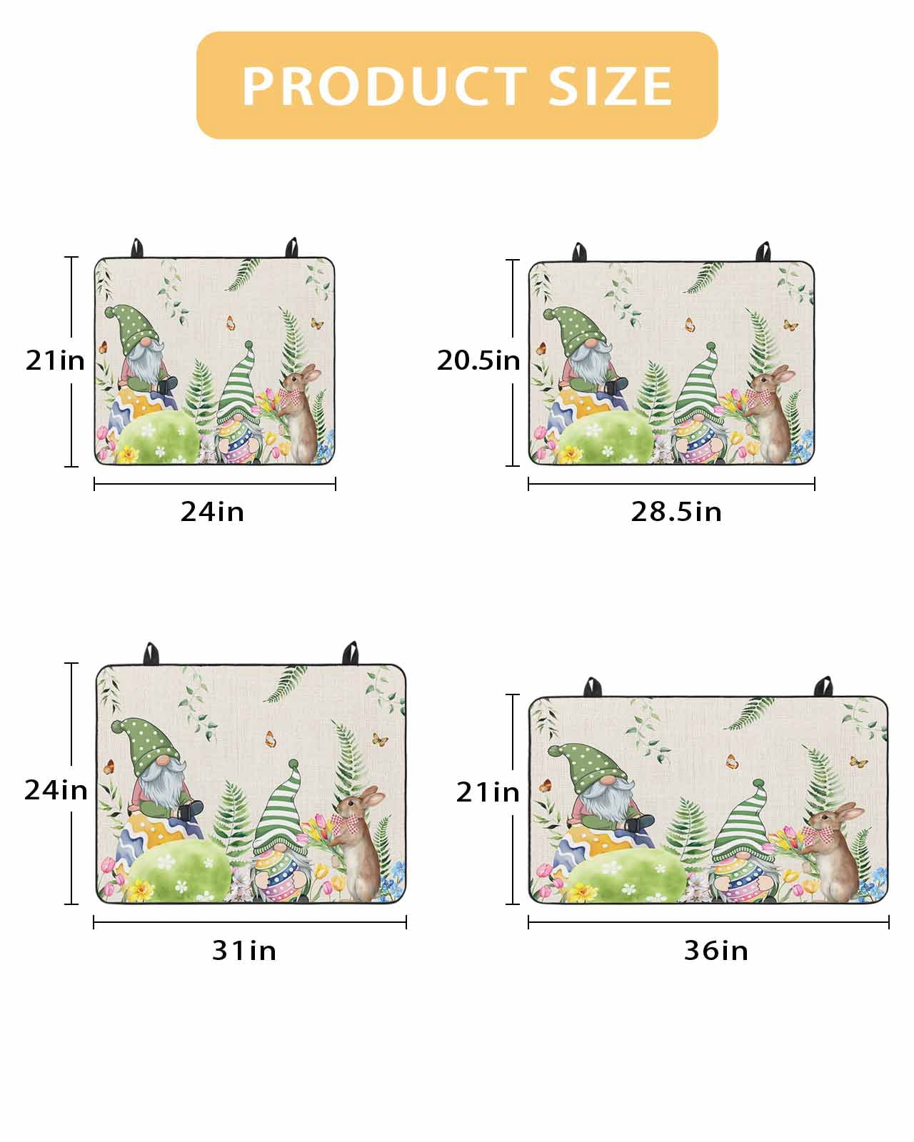 Large Induction Cooktop Protector Mat Easter Stove Top Covers for Electric Stove, Eggs Gnomes Bunny Elegant Pastoral Rustic Decorative Stove Burner Cover Mats, Glass Top Stove Cover