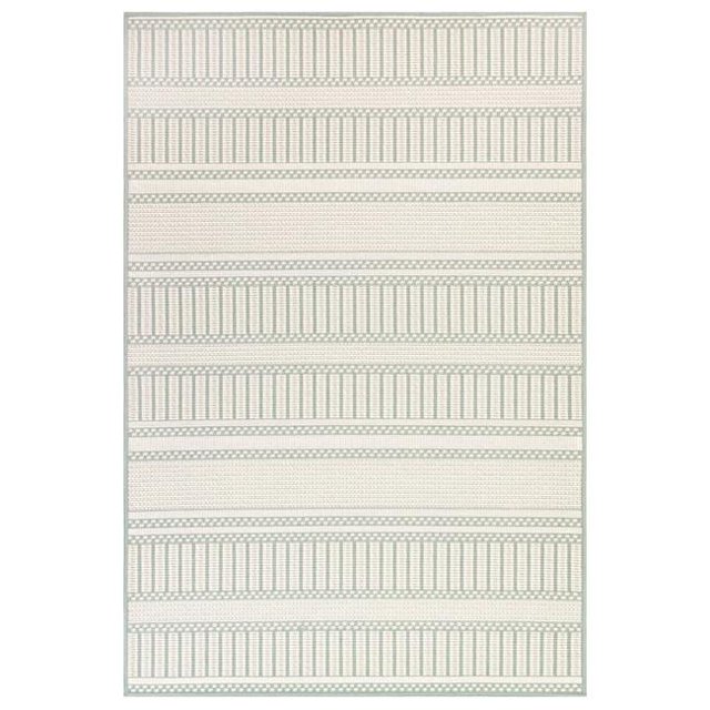 Transocean PYM58601004 Liora Manne Plymouth Tapis Moderne Intérieur & Extérieur, Aqua - 4 Pi. 10 Po. x 7 Pi. 6 Po.