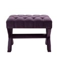 thumbnail image 3 of Posh Living Hazel 19x25" X-Leg Transitional Velvet Ottoman in Purple, 3 of 7