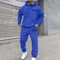 thumbnail image 2 of QHFBli Men's Hooded Sweatshirt Mens Oversized Hoodie 2025 Fall Winter Casual Sportswear Hop Streetwear Fashion Top Blue XL, 2 of 4