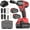 2 Batteries Red, variant on 430N.m/320Ft-lbs Brushless Cordless Impact Wrench 1/2 Inch with 4.0Ah and , High Torque Impact , Power Drill Driver for /DIY Furniture/, 2