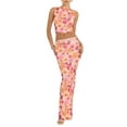 thumbnail image 5 of Coduop Women Backless Floral Bodycon Maxi Dress Spaghetti Strap Elegant Dress Party Cocktail Dress, 5 of 8