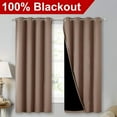 thumbnail image 2 of NICETOWN Total Blackout Panels for Nursery, Super Soft, Heavy Duty and Thick Window Treatment Curtains 63 inches Long with Black Lined for Basement, (1 Pair, Taupe, 52 inches Wide Each Panel), 2 of 8