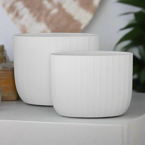 Rheva Ceramic Tall Oval Planter Set (Set of 2)